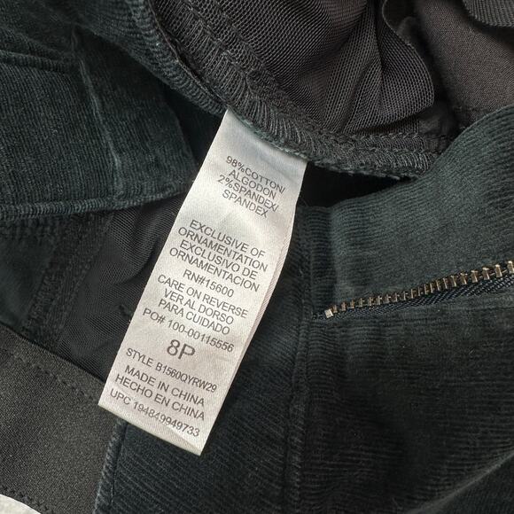 Democracy Corduroy Pant WMNS 8P Dark Teal Green Straight Leg Mid Rise Stretch - Picture 6 of 11